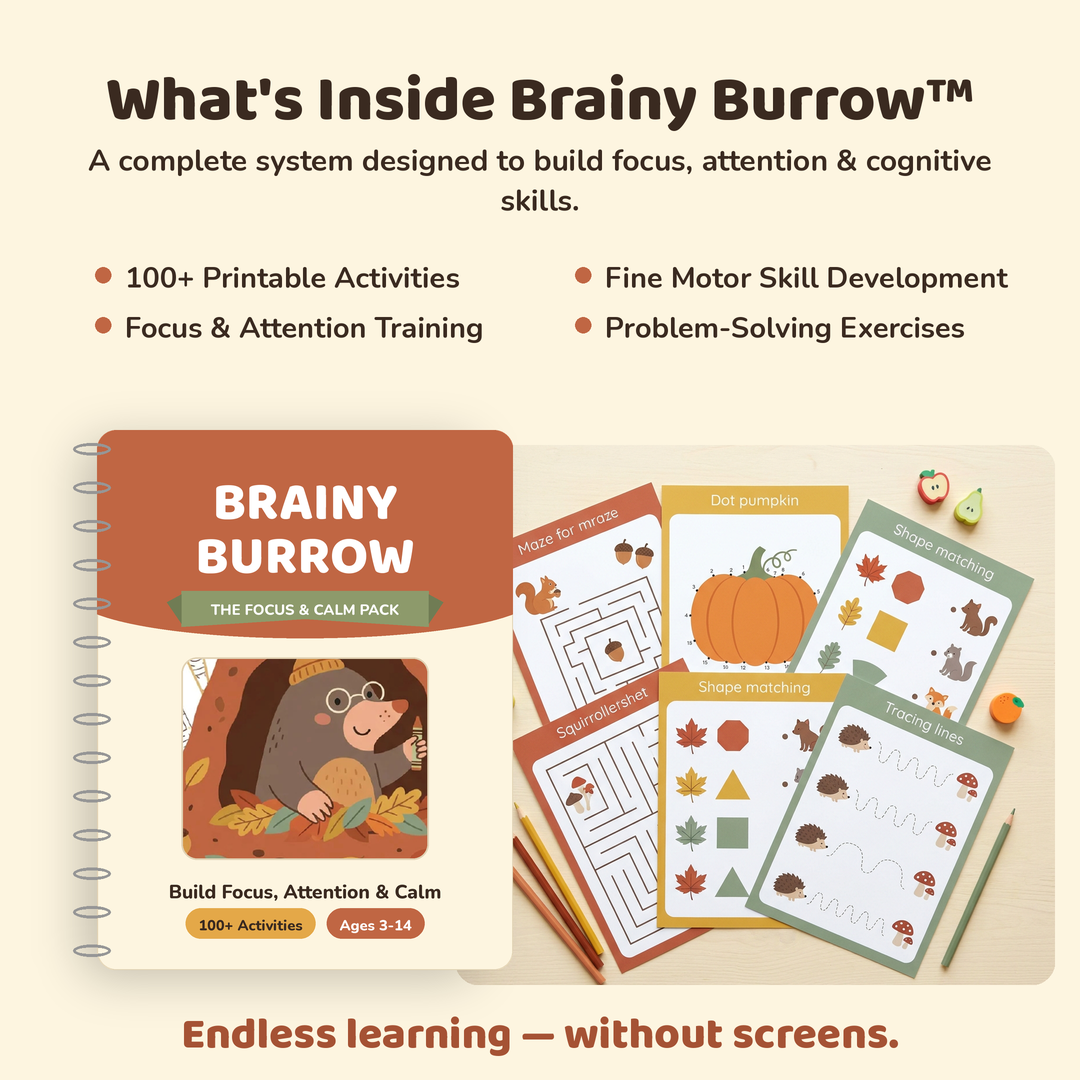 What's inside the Brainy Burrow activity book