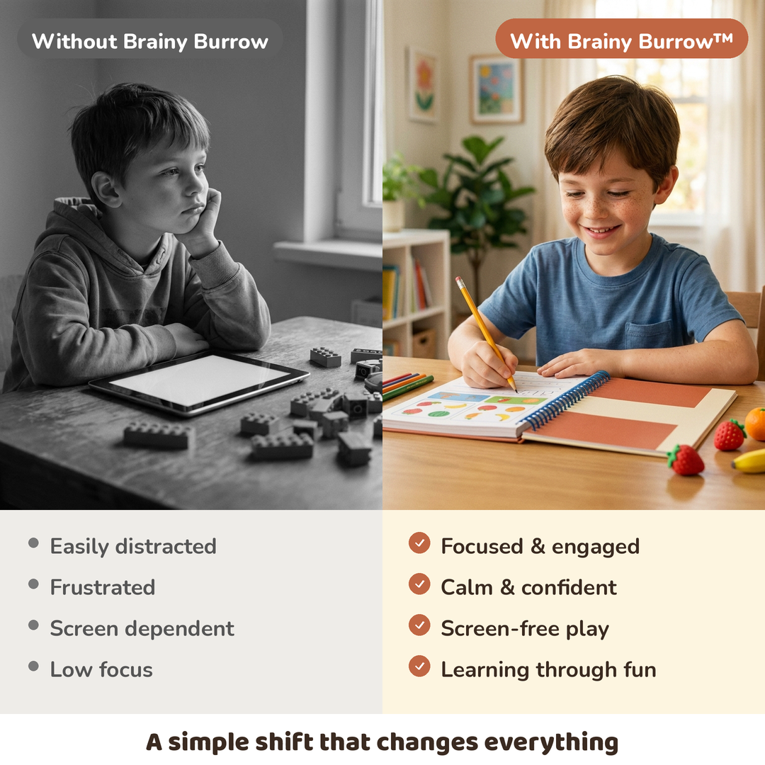 Before vs after Brainy Burrow