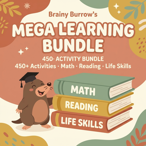 Brainy Burrow Mega Learning Bundle - Math, Reading, Life Skills